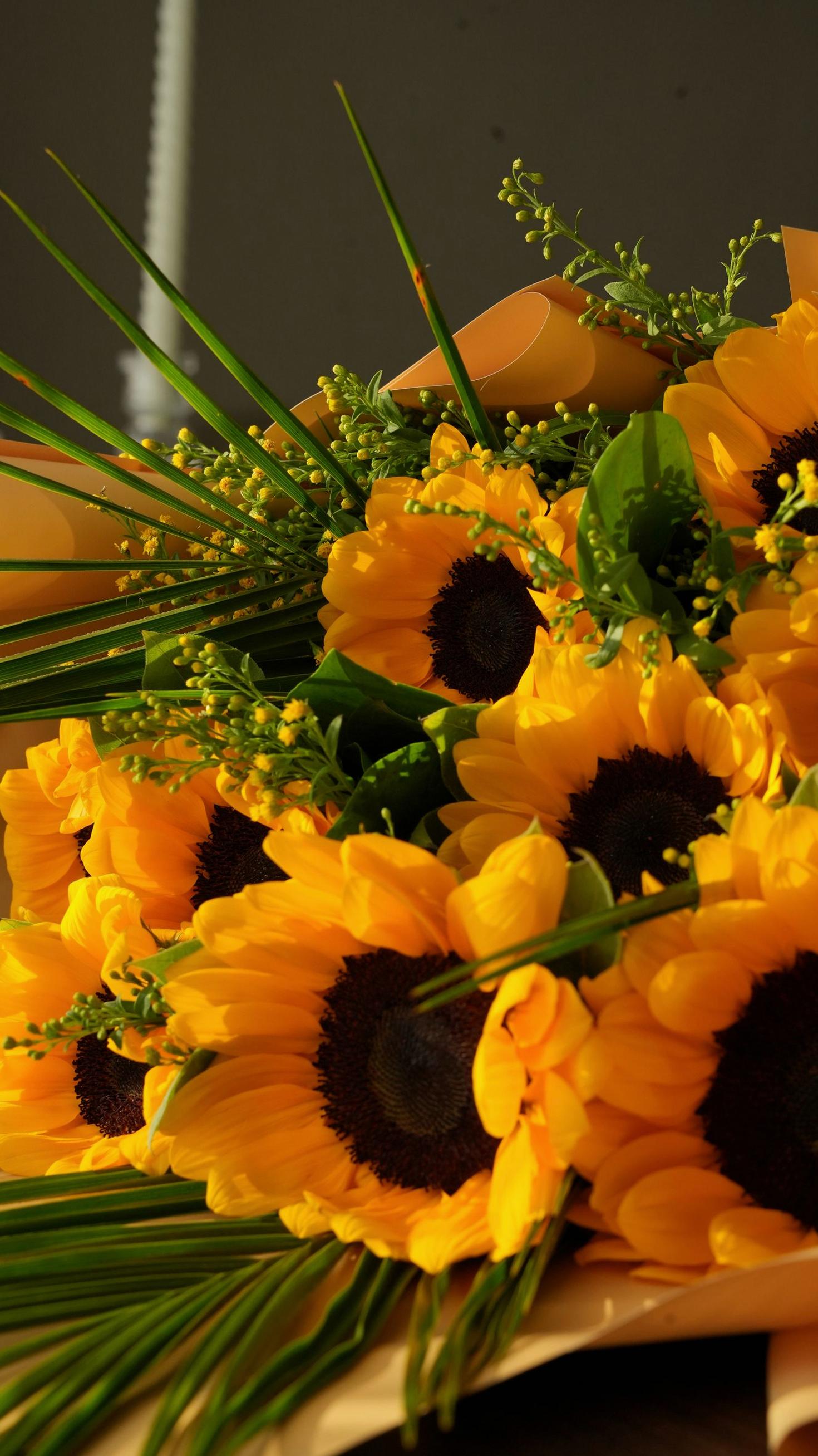 Sunflowers and greenery