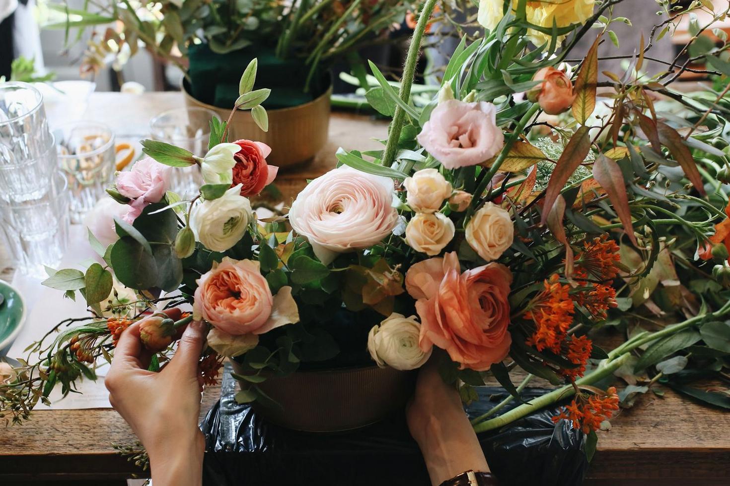 Artisan florist at work